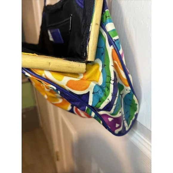 vintage liz claiborne Floral Wood Accent purse - Picture 14 of 16